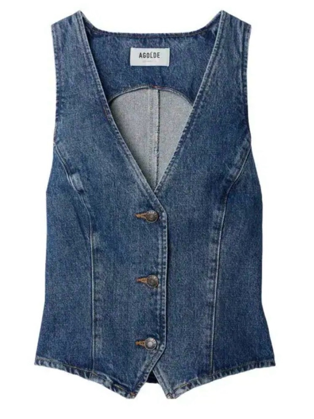 AGOLDE Heller Denim Vest Women's in Dark Blue